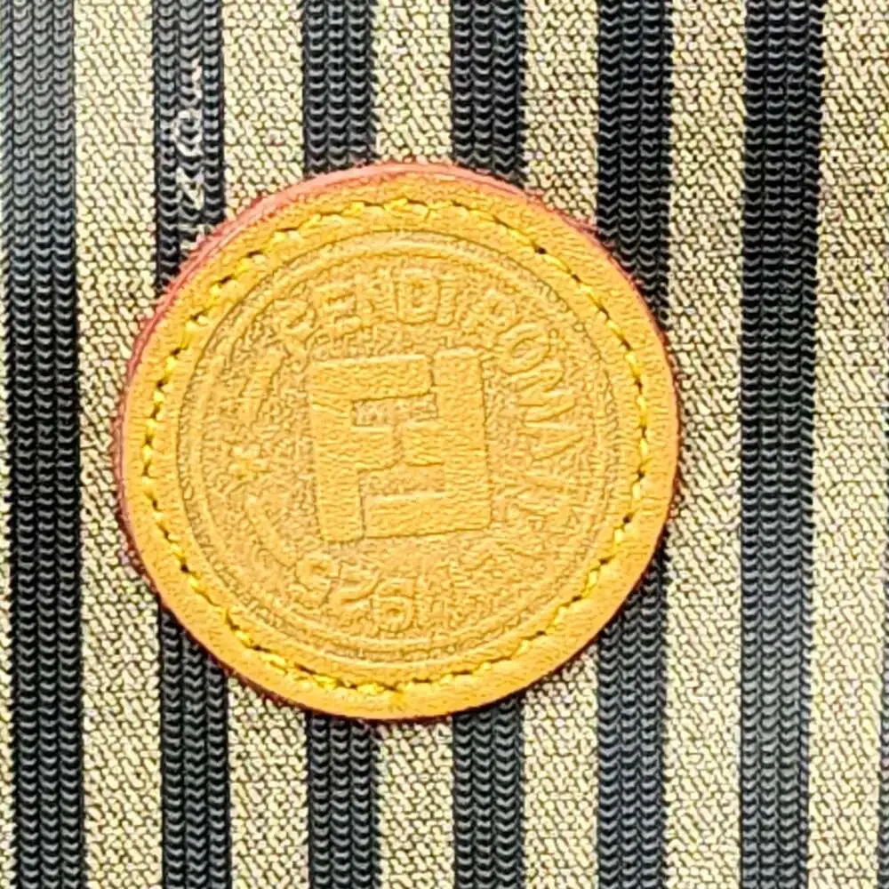 Fendi Vintage Pequin Stripe Coated Canvas Cosmetic Pouch